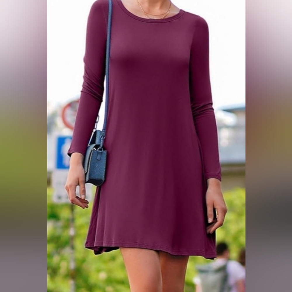 Himone Long sleeve dress casual t shirt dress sizeS